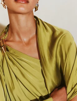 Top monospalla in satin - ORIGANO