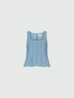Top sagomato in denim - BLUE JEANS