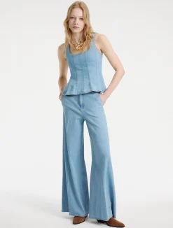 Top sagomato in denim - BLUE JEANS
