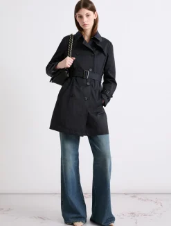 Trench doppiopetto in cotone tecnico - BLU