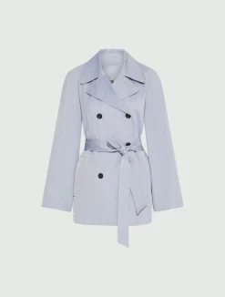 Trench in cotone tecnico - AZZURRO