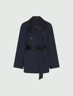Trench in cotone tecnico - BLU