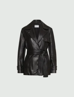 Trench in pelle - NERO