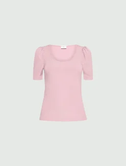 T-shirt aderente in jersey - ROSA