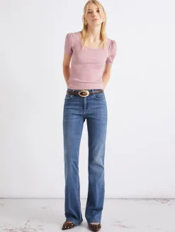 T-shirt aderente in jersey - ROSA