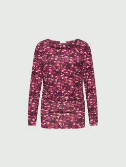 T-shirt con arricio sui fianchi - FUXIA