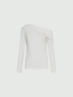 T-shirt con scollo asimmetrico - BIANCO