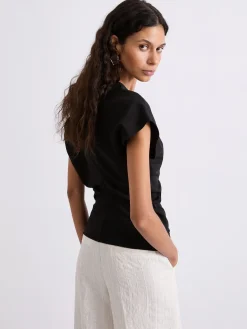 T-shirt in jersey punto Milano - NERO