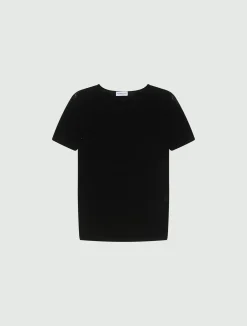 T-shirt in maglia pizzo ultra light - NERO