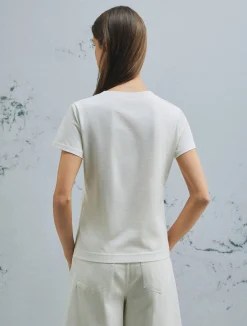 T-shirt in puro cotone - BIANCO LANA